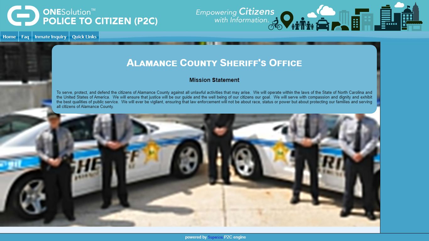 Alamance County Sheriff's Office P2C - provided by OSSI